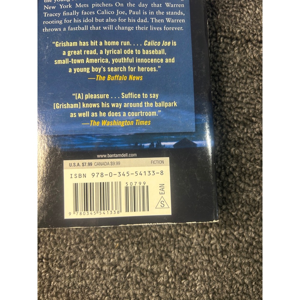 Calico Joe by John Grisham Baseball Novel Mass Market Paperback 9780345541338 - Picture 3 of 7
